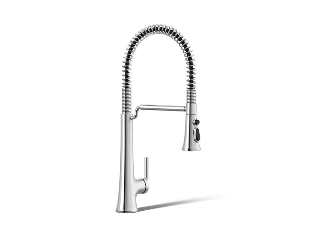 Kohler Tone Semi-professional pull-down kitchen sink faucet with three-function sprayhead - Polished Chrome by Kohler