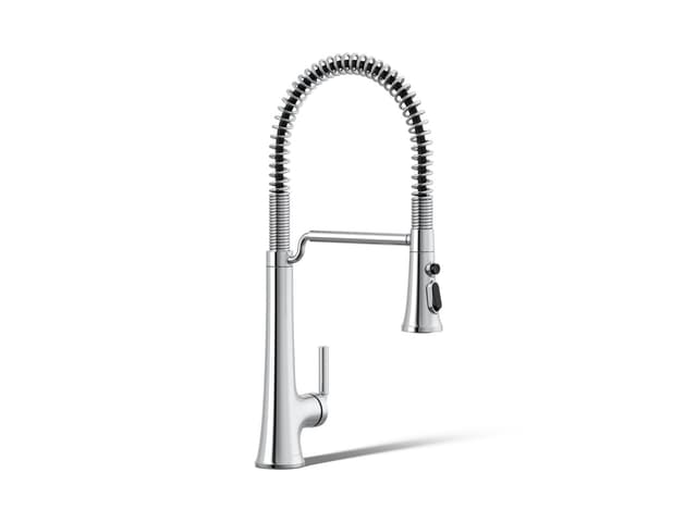 Kohler Tone Semi-professional pull-down kitchen sink faucet with three-function sprayhead - Polished Chrome