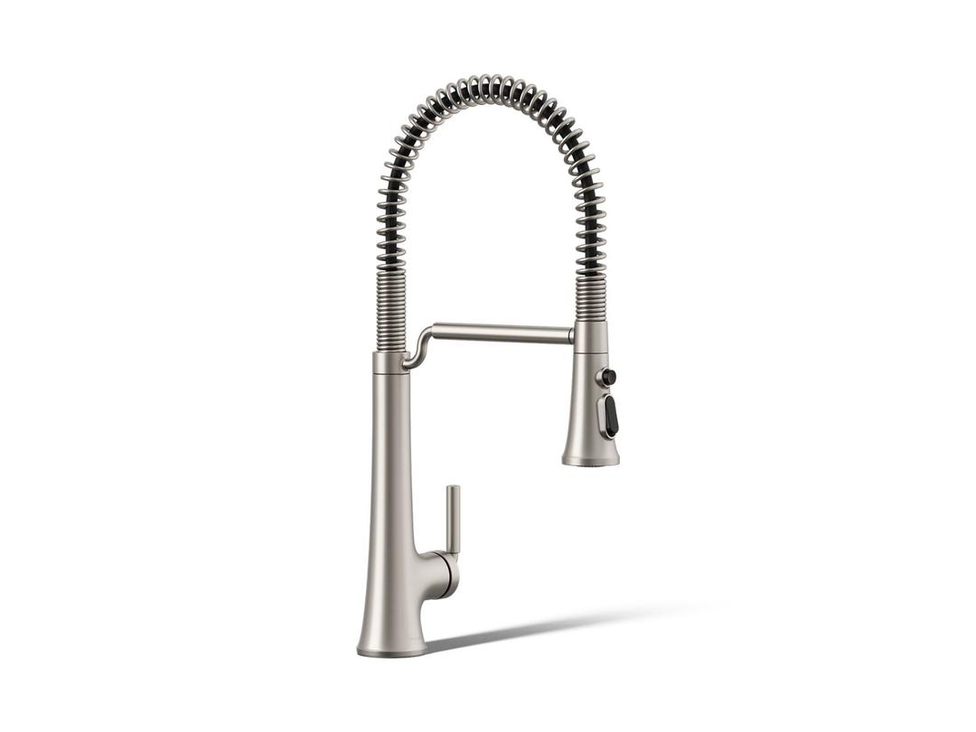 Kohler Tone Semi-professional pull-down kitchen sink faucet with three-function sprayhead - Vibrant Stainless by Kohler