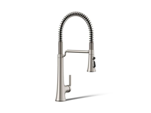 Kohler Tone Semi-professional pull-down kitchen sink faucet with three-function sprayhead - Vibrant Stainless