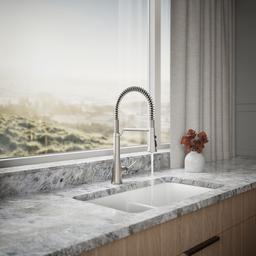 Kohler Tone Semi-professional pull-down kitchen sink faucet with three-function sprayhead - Vibrant Stainless - image 4