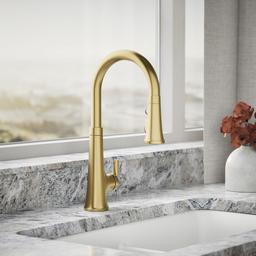 Kohler | Tone | Pull Down Kitchen Faucet - Vibrant Brushed Moderne Brass - image 2