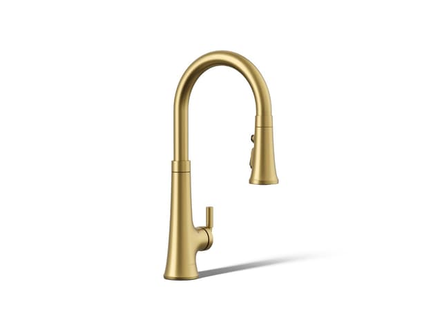 Kohler | Tone | Pull Down Kitchen Faucet - Vibrant Brushed Moderne Brass