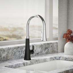 Kohler | Tone | Pull Down Kitchen Faucet - Polished Chrome With Matte Black - image 2