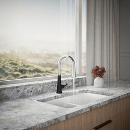 Kohler | Tone | Pull Down Kitchen Faucet - Polished Chrome With Matte Black - image 4