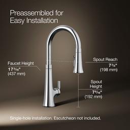 Kohler | Tone | Pull Down Kitchen Faucet - Polished Chrome - image 3