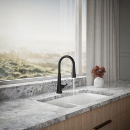 Kohler Tone Touchless pull-down kitchen sink faucet with KOHLER KonnectE and three-function sprayhead - Matte Black - image 4
