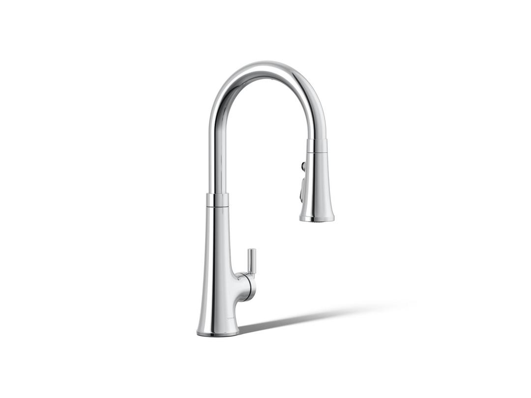 Kohler Tone Touchless pull-down kitchen sink faucet with KOHLER KonnectE and three-function sprayhead - Polished Chrome by Kohler