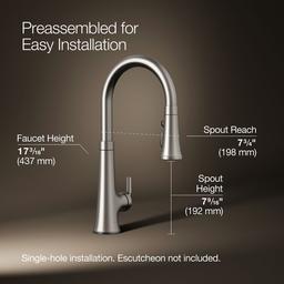 Kohler Tone Touchless pull-down kitchen sink faucet with KOHLER KonnectE and three-function sprayhead - Vibrant Stainless - image 3