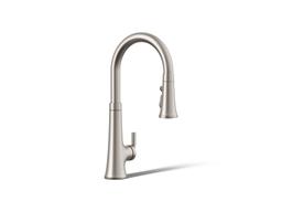 Kohler Tone Touchless pull-down kitchen sink faucet with KOHLER KonnectE and three-function sprayhead - Vibrant Stainless - image 1