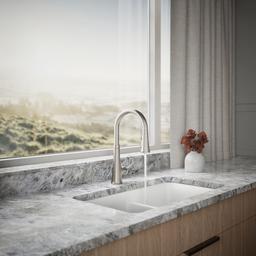 Kohler Tone Touchless pull-down kitchen sink faucet with KOHLER KonnectE and three-function sprayhead - Vibrant Stainless - image 4