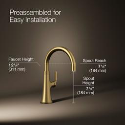 Kohler | Tone | Bar Sink Faucet - Vibrant Brushed Moderne Brass - image 3