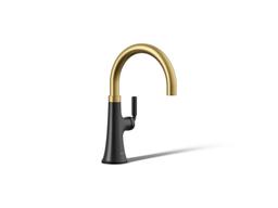 Kohler | Tone | Bar Sink Faucet - Matte Black With Brushed Moderne Brass - image 1