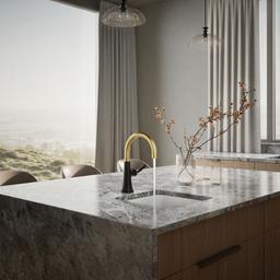 Kohler | Tone | Bar Sink Faucet - Matte Black With Brushed Moderne Brass - image 4