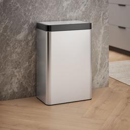 13-gallon touchless stainless steel trash can - image 2