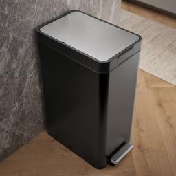 13-gallon stainless steel slim step trash can with bifold lid - image 7