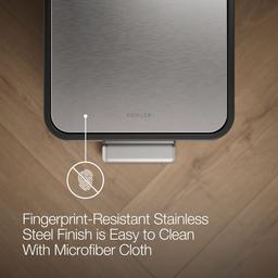 13-gallon stainless steel slim step trash can with bifold lid - image 8