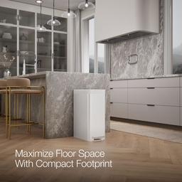 13-gallon stainless steel slim step trash can with bifold lid - image 10