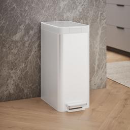 13-gallon stainless steel slim step trash can with bifold lid - image 2