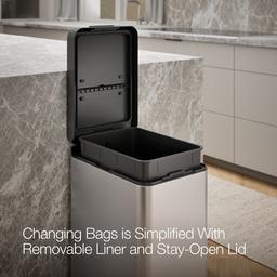 13-gallon stainless steel slim step trash can with bifold lid - image 5