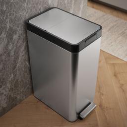 13-gallon stainless steel slim step trash can with bifold lid - image 7