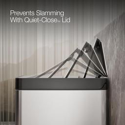 13-gallon stainless steel slim step trash can with bifold lid - image 6