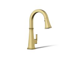 Kohler Riff Pull-down kitchen sink faucet with three-function sprayhead - Vibrant Brushed Moderne Brass - image 1