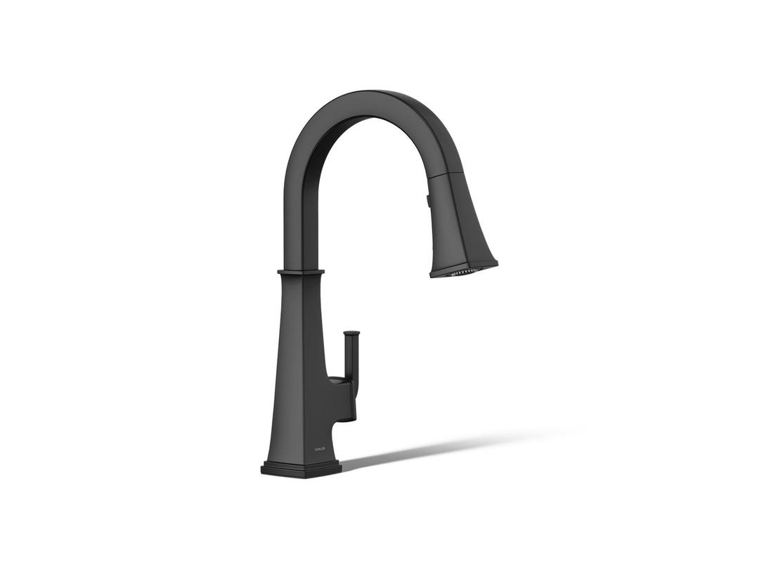 Kohler Riff Pull-down kitchen sink faucet with three-function sprayhead - Matte Black by Kohler