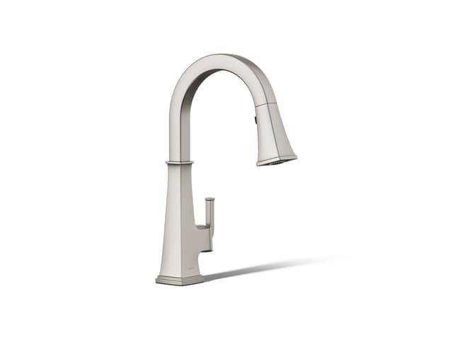 Kohler Riff Pull-down kitchen sink faucet with three-function sprayhead - Vibrant Stainless