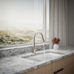 Kohler Riff Pull-down kitchen sink faucet with three-function sprayhead - Vibrant Stainless - image 4