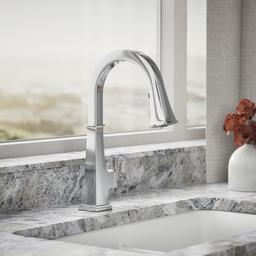 Kohler Riff Touchless pull-down kitchen sink faucet with three-function sprayhead - Polished Chrome - image 2