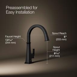 Kohler Riff Single-handle bar sink faucet - Matte Black - image 3