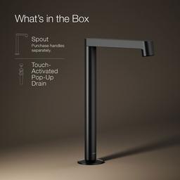 Kohler Components Bathroom sink faucet spout with Row design, 1.2 gpm - Matte Black - image 2