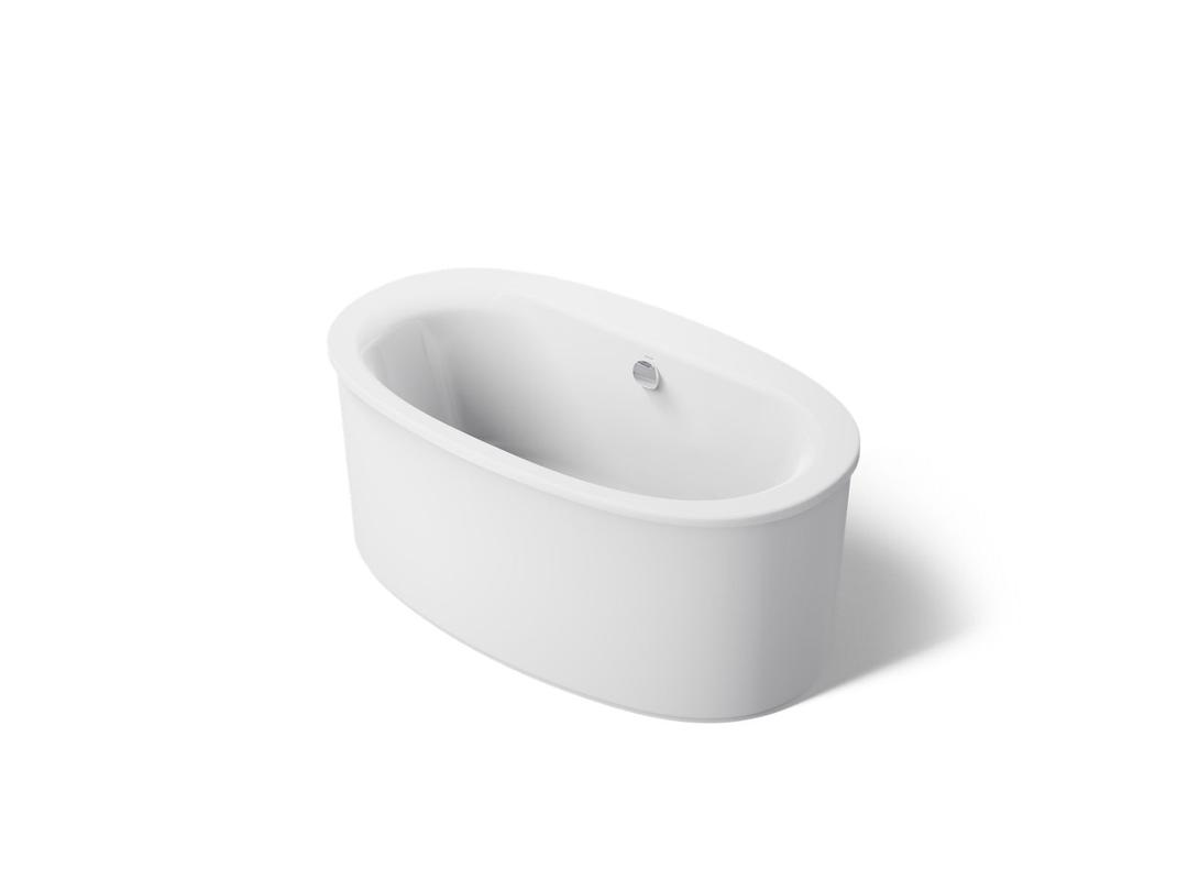 Kohler Sunstruck 60'' x 34'' freestanding bath with straight shroud - White by Kohler