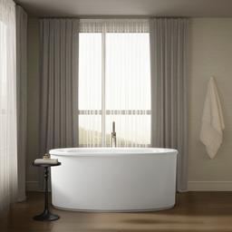 Kohler Sunstruck 60'' x 34'' freestanding bath with straight shroud - White - image 4