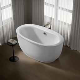 Kohler Sunstruck 60'' x 34'' freestanding bath with fluted shroud - White - image 2