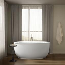 Kohler Sunstruck 60'' x 34'' freestanding bath with fluted shroud - White - image 4