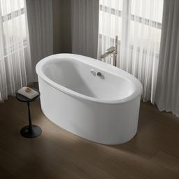 Kohler Sunstruck 60-1/2'' x 34-1/2'' freestanding Heated BubbleMassageE air bath with straight shroud - White - image 2