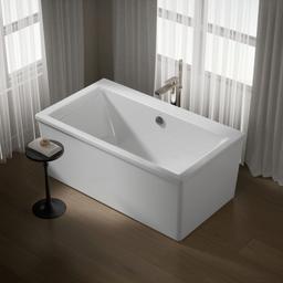 Kohler Stargaze 60'' x 34'' freestanding bath with straight shroud - White - image 2