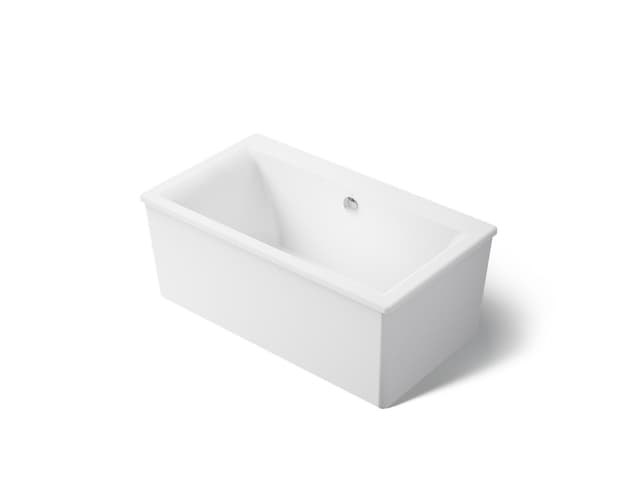 Kohler Stargaze 60'' x 34'' freestanding bath with straight shroud - White