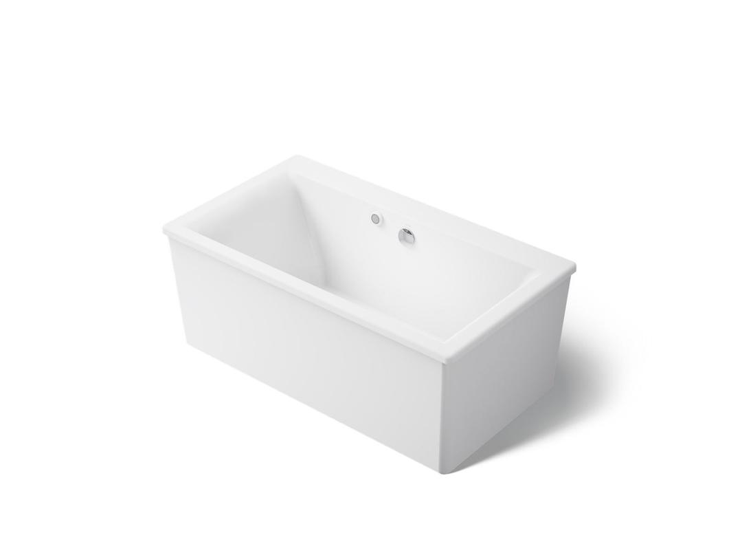 Kohler Stargaze 60'' x 34'' freestanding bath with Bask heated surface and straight shroud - White by Kohler