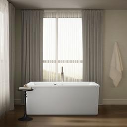 Kohler Stargaze 60'' x 34'' freestanding bath with Bask heated surface and straight shroud - White - image 4