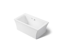 Kohler Stargaze 60'' x 34'' freestanding bath with Bask heated surface and fluted shroud - White - image 1
