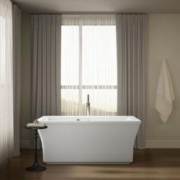 Kohler Stargaze 60'' x 34'' freestanding bath with Bask heated surface and fluted shroud - White - image 4