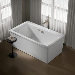 Kohler Stargaze 60'' x 34'' freestanding Heated BubbleMassageE air bath with straight shroud - White - image 2