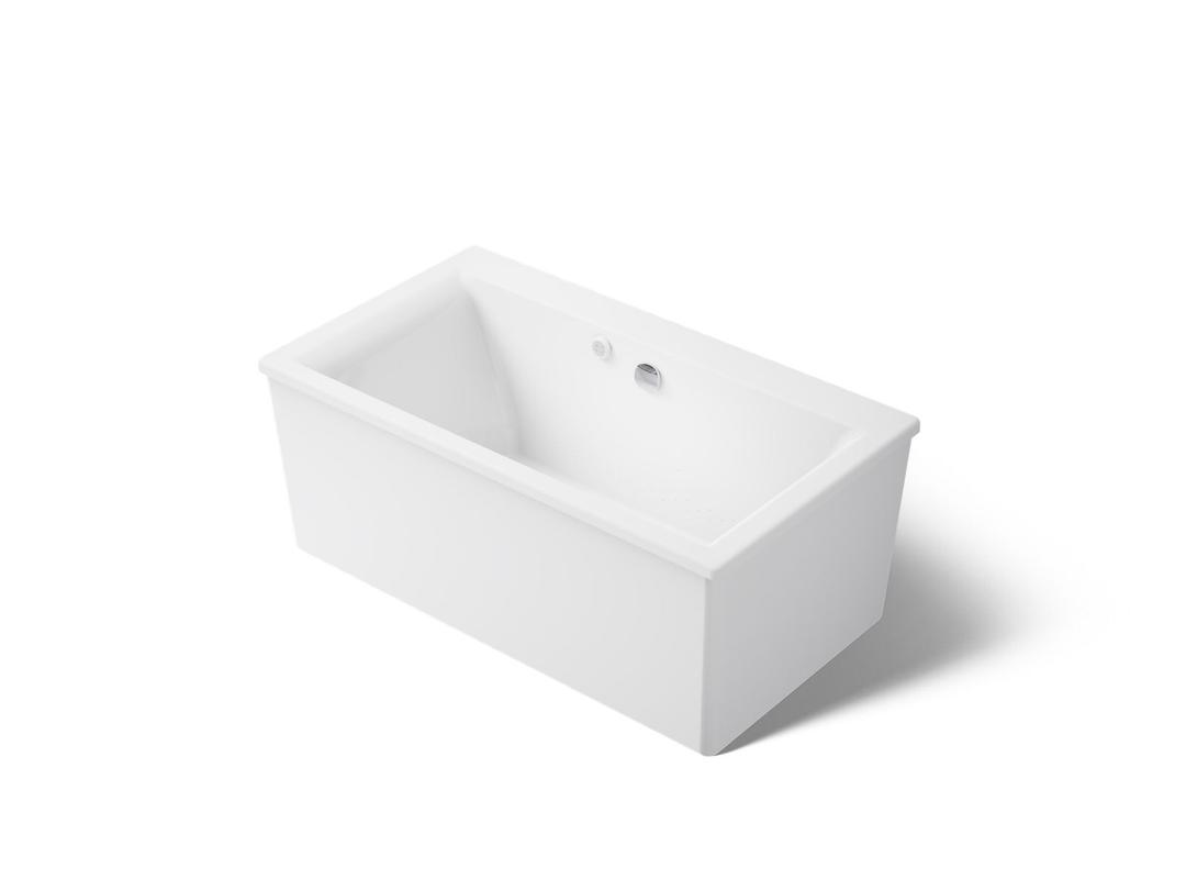 Kohler Stargaze 60'' x 34'' freestanding Heated BubbleMassageE air bath with straight shroud - White by Kohler