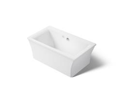 Kohler Stargaze 60'' x 34'' freestanding Heated BubbleMassageE air bath with Bask heated surface and fluted shroud - White - image 1