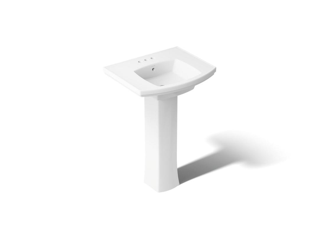Kohler Kelston 23-3/4'' rectangular pedestal bathroom sink - White by Kohler