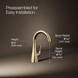 Kohler Graze Beverage faucet - Vibrant French Gold - image 3