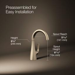 Kohler Graze Beverage faucet - Vibrant Brushed Bronze - image 3